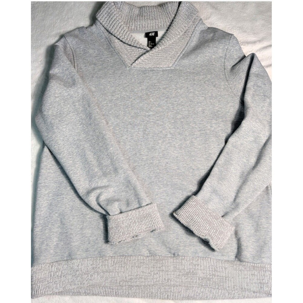 H&M Knit Shawl Collar and Cuffs Fleece Sweatshirt